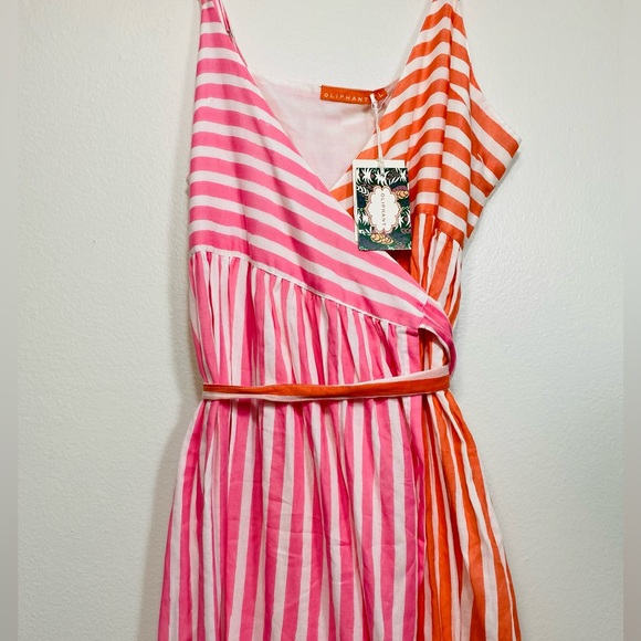 NWT Oliphant Sleeveless Wrap Dress Nassau Pink Size L - Picture 2 of 10